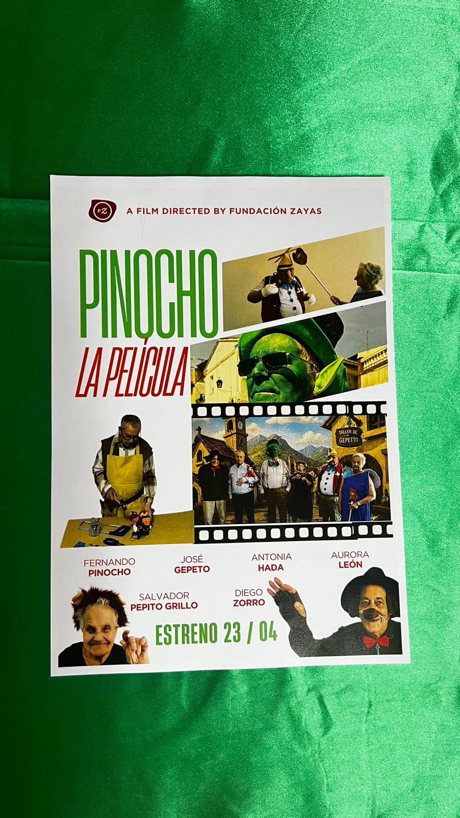 Cartel de la película Pinocho adaptada y protagonizada por equipo de la Fuente de la Salud