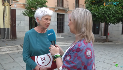 La presidenta en TG7, habla de la fundadora y su casa, hoy sede, en Plaza San Agustín
